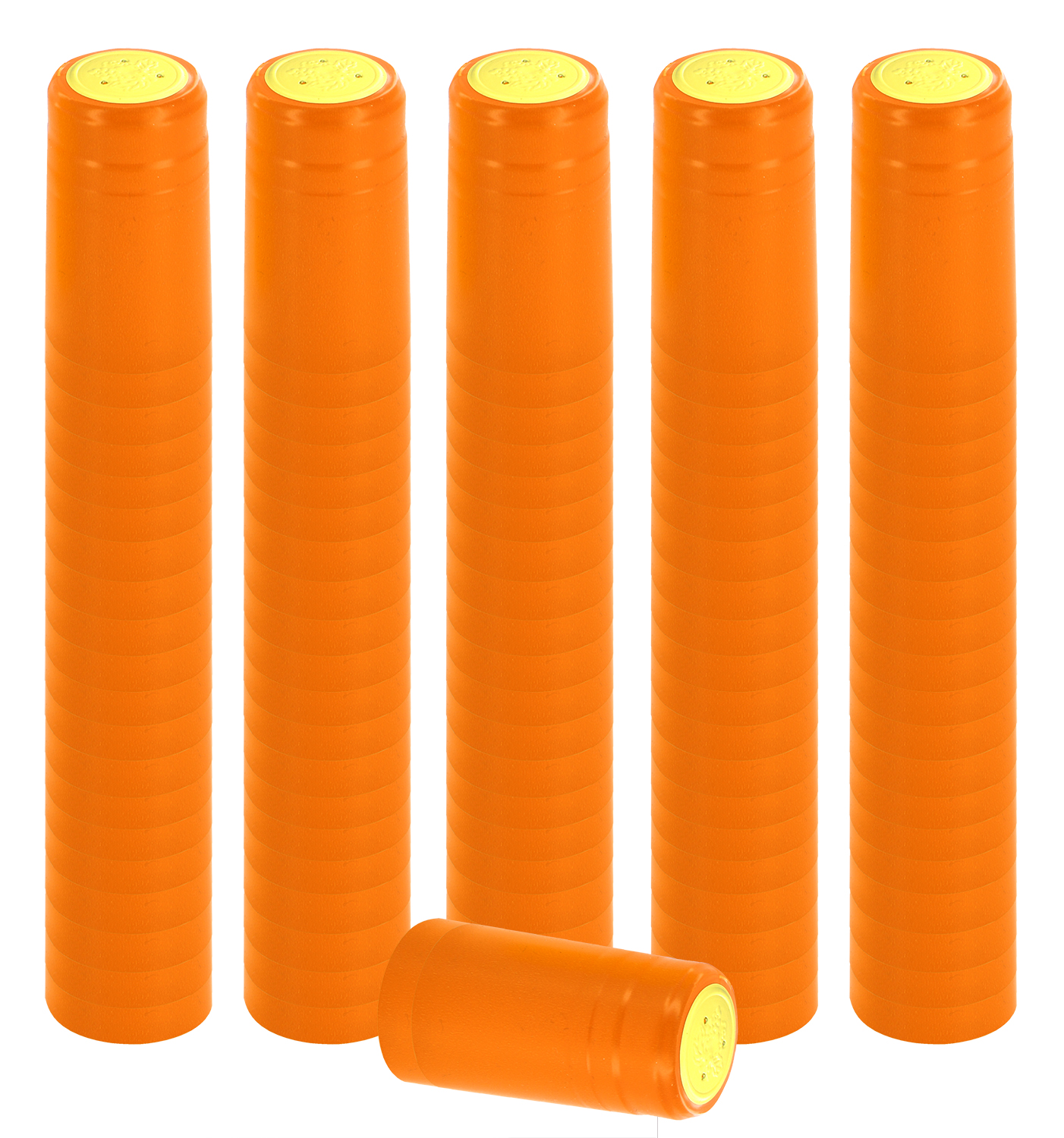 PVC Heat Shrink Capsules For Wine Bottles 100 Count (Orange